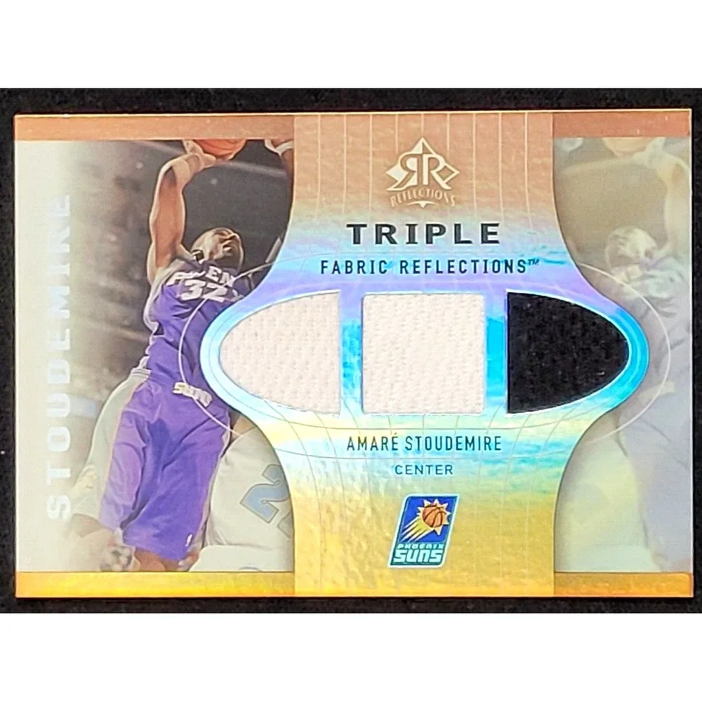 2006-07 UD REFLECTIONS AMARE STOUDEMIRE TRIPLE JERSEY BRONZE #D 19/50‎
